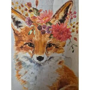 Fox Floral Canvas Print